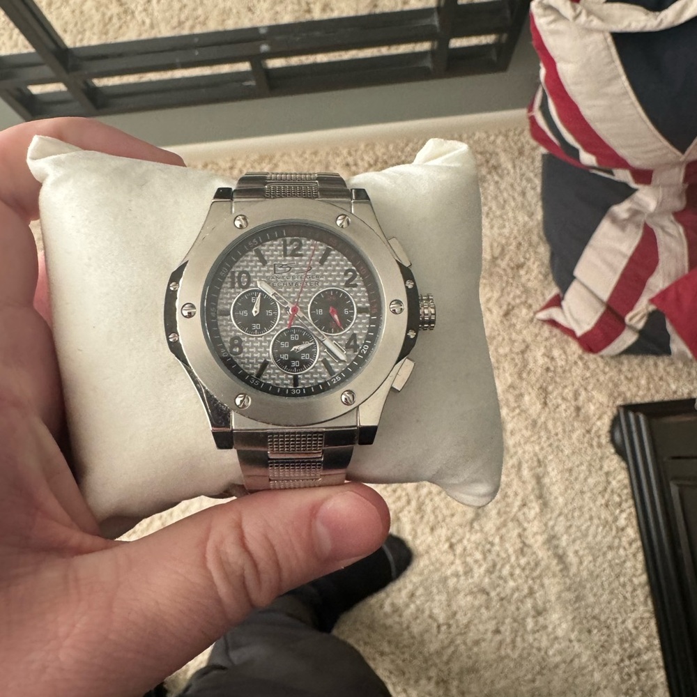 DANIEL STEIGER MENS QUARTZ TECHMASTER ROSE GOLD SS WATCH 8060-M CHRONOGRAPH